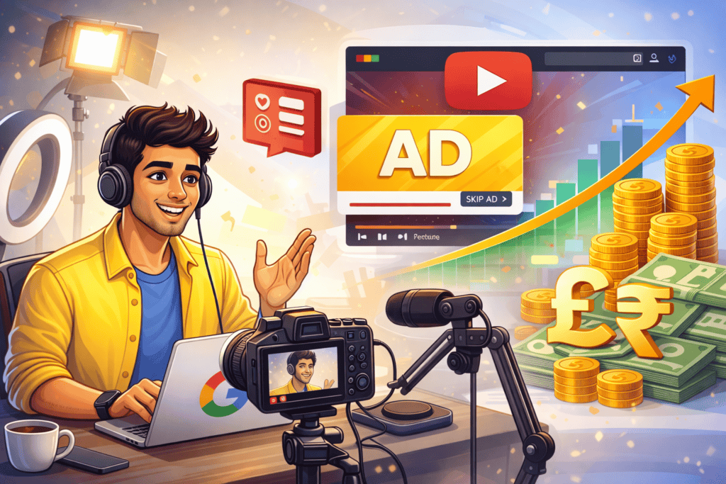 YouTube monetization se Google ads aur pound earning ka real example 2026
