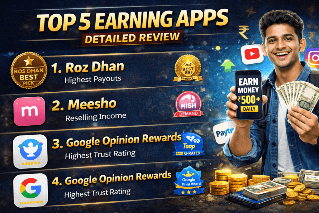 Top 5 Earning Apps Detailed Review