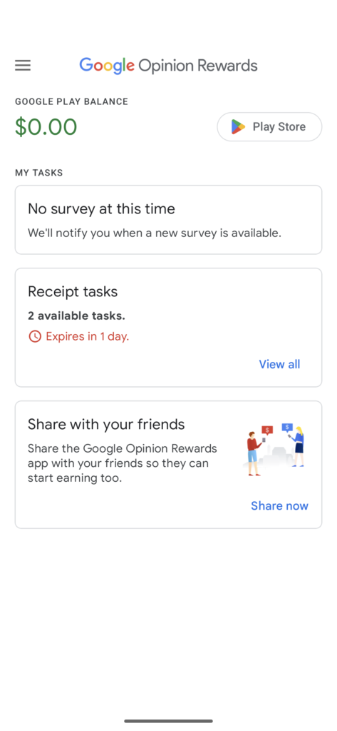 Google Opinion Rewards earning app for students without investment