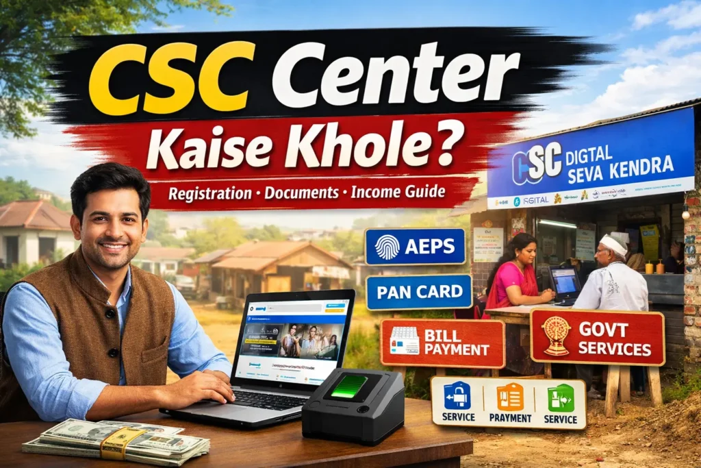 CSC center kaise khole registration documents income guide