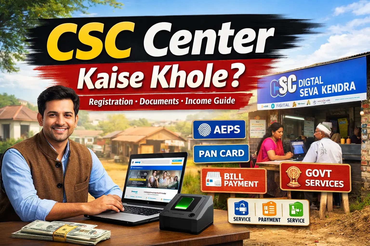 CSC center kaise khole registration documents income guide