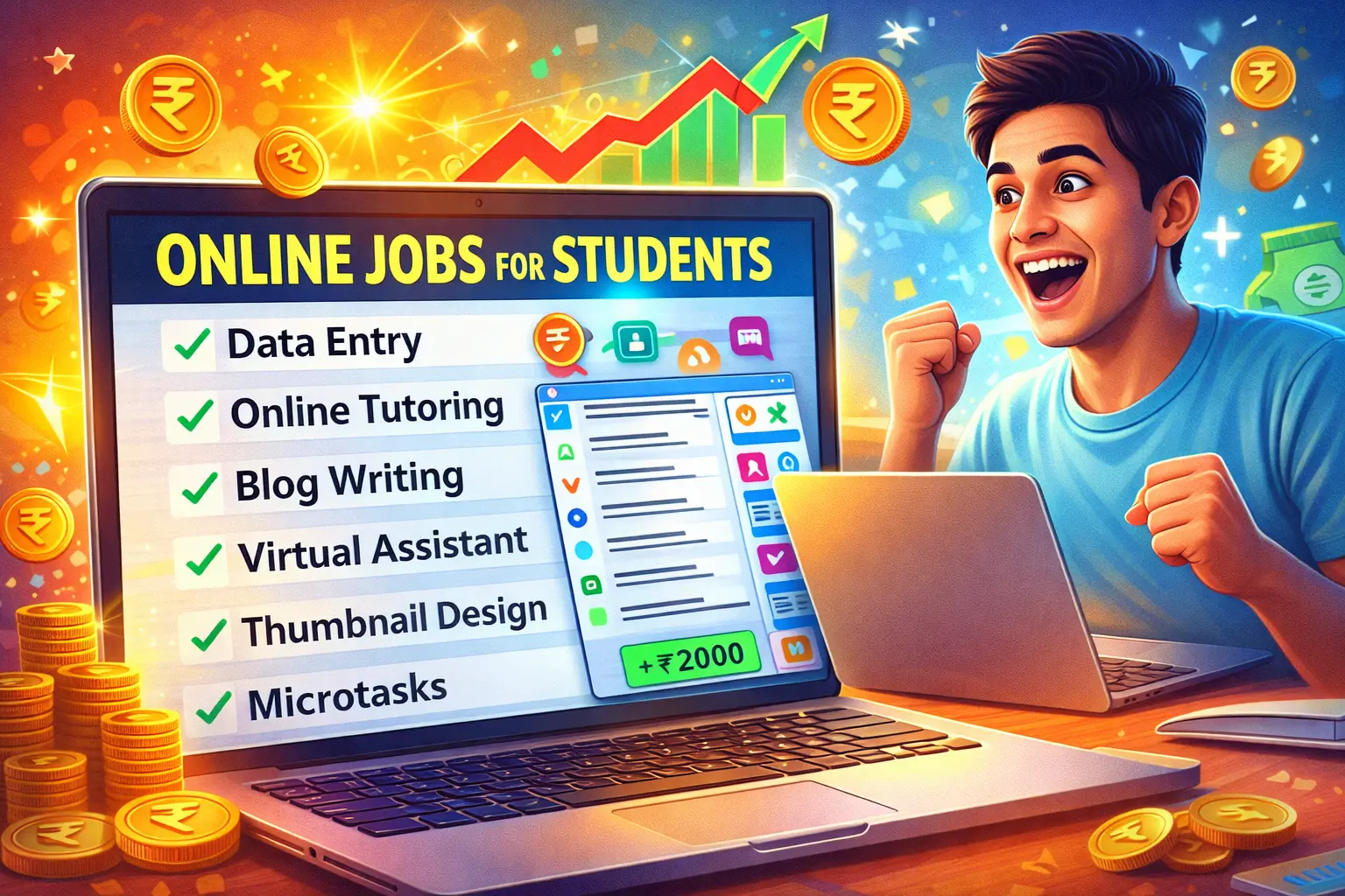 students ke liye part time online jobs at home laptop se paise kamaye