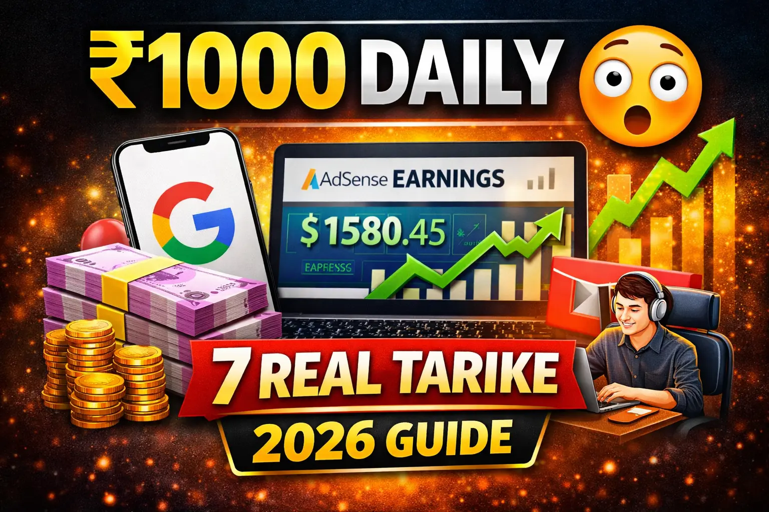 Google se ₹1000 Daily Kaise Kamaye – 7 Best Tarike (2026 Guide)
