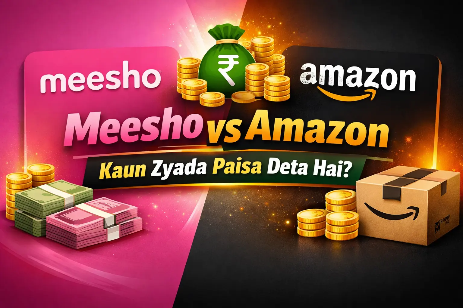 Meesho vs Amazon me kaun zyada paisa deta hai comparison