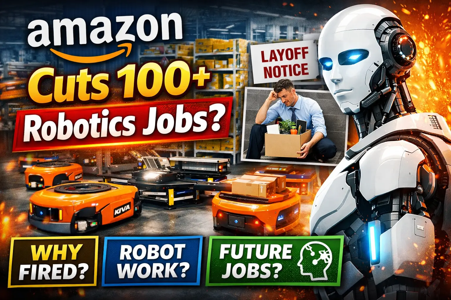 Amazon warehouse robots automation system