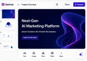 Gamma app AI pitch deck example 2026