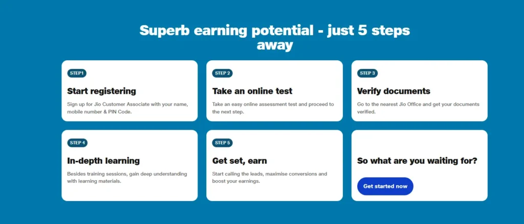 Reliance Jio Customer Associate work from home job apply process 5 steps