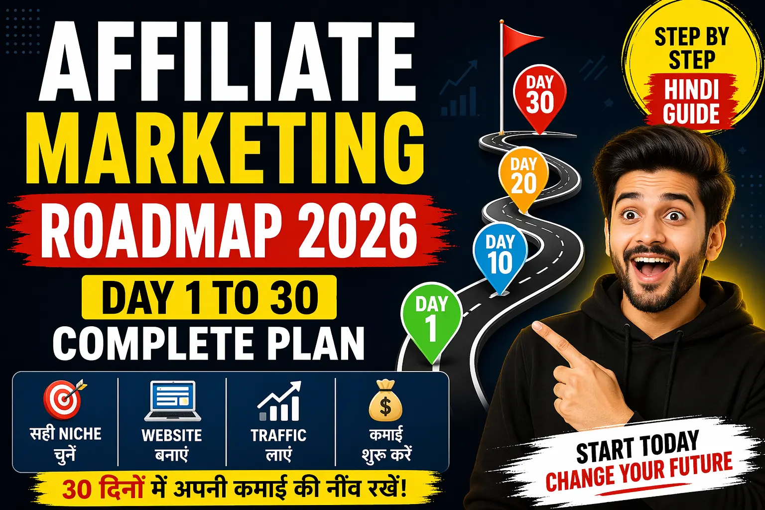 affiliate marketing roadmap 2026 hindi step by step guide day 1 to 30