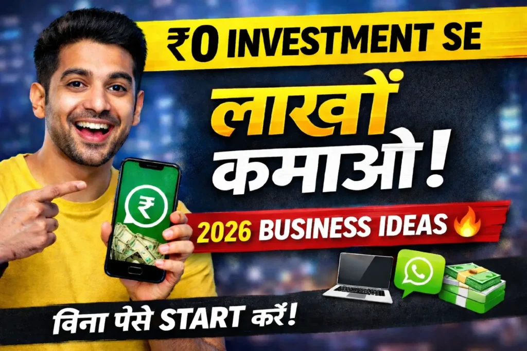 ₹0 investment business ideas 2026 hindi bina paise business kaise shuru kare online offline