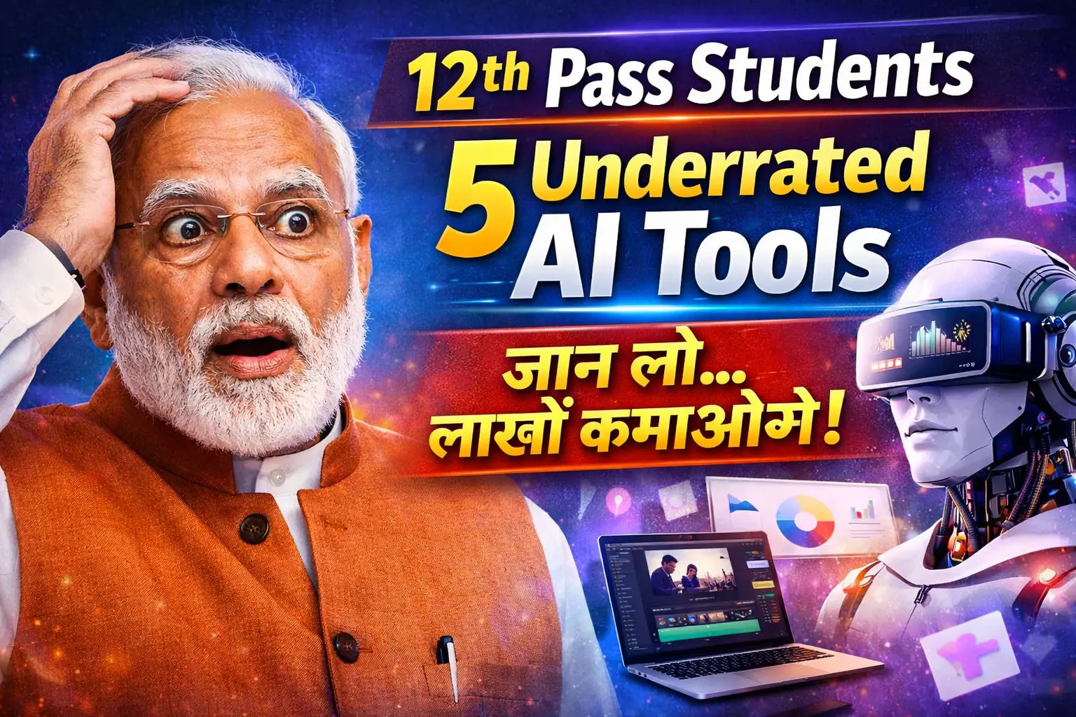 12th pass students ke liye underrated AI tools se paise kamane ka concept image