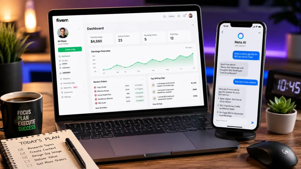 Freelancing using Meta AI for online earning