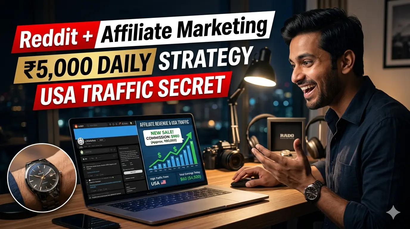 Reddit affiliate marketing strategy with USA traffic and luxury watch commission earnings