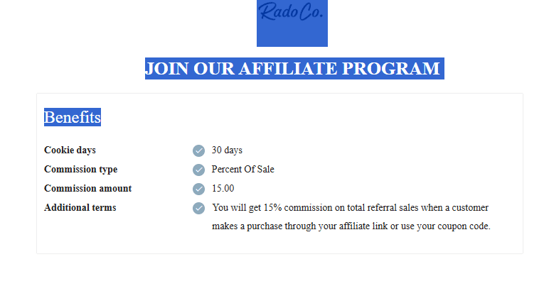 Premium Rado watch promotion for USA audience