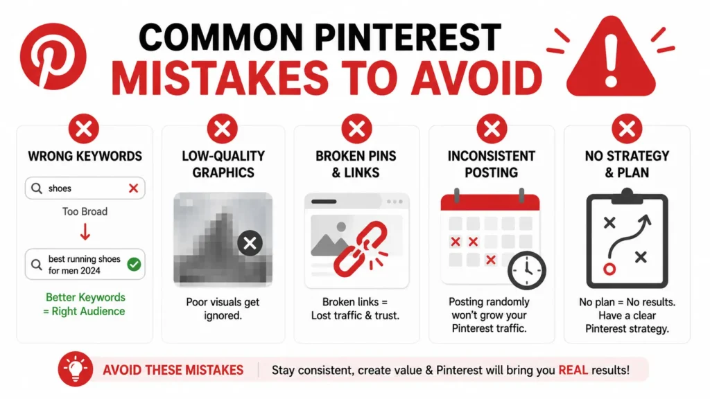 Common Pinterest mistakes that reduce website traffic