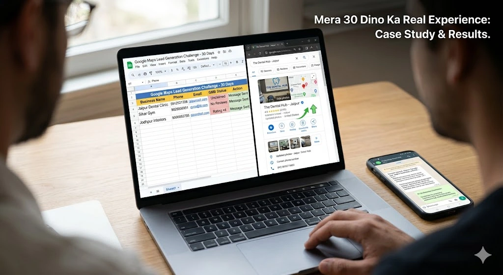 Google Maps par local business search karke lead generation ke liye potential clients dhoondte hue
