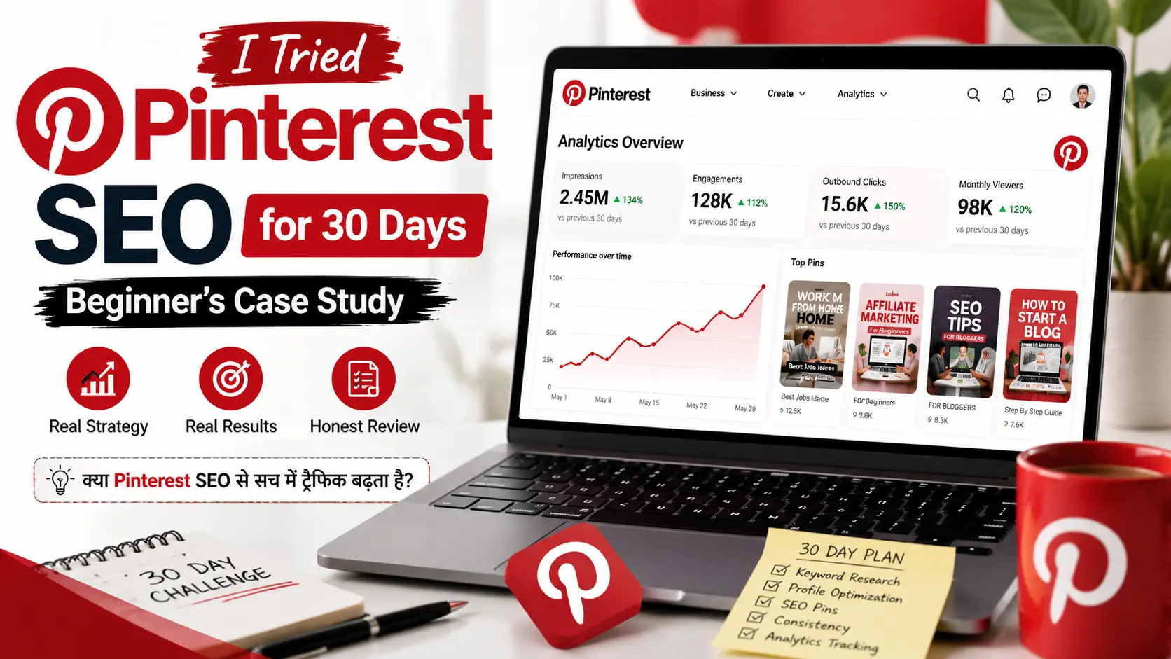 Pinterest SEO for Beginners – I Tried Pinterest SEO for 30 Days Case Study (2026)