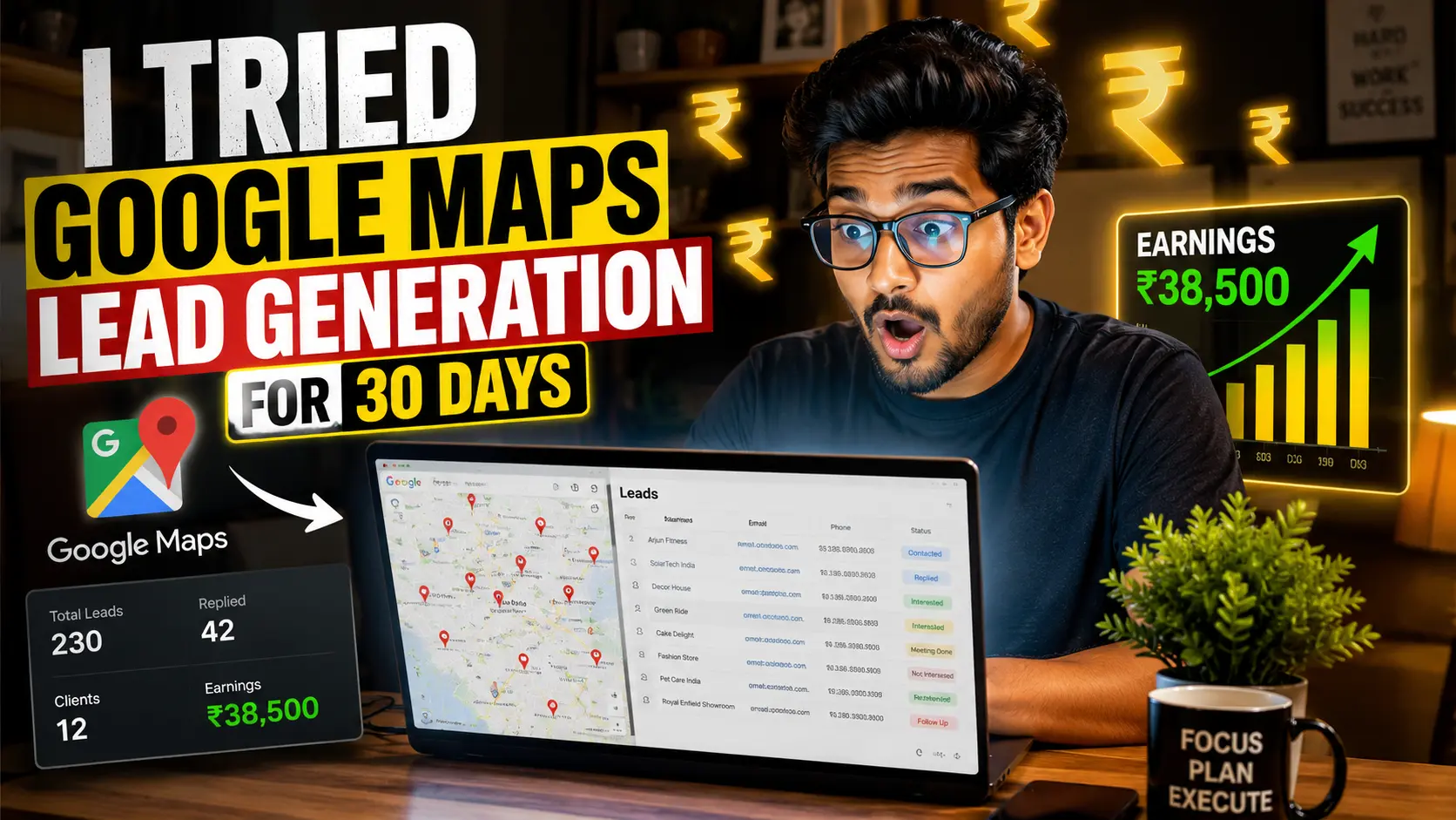 I Tried Google Maps Lead Generation For 30 Days featured image showing local business lead generation and online earning process