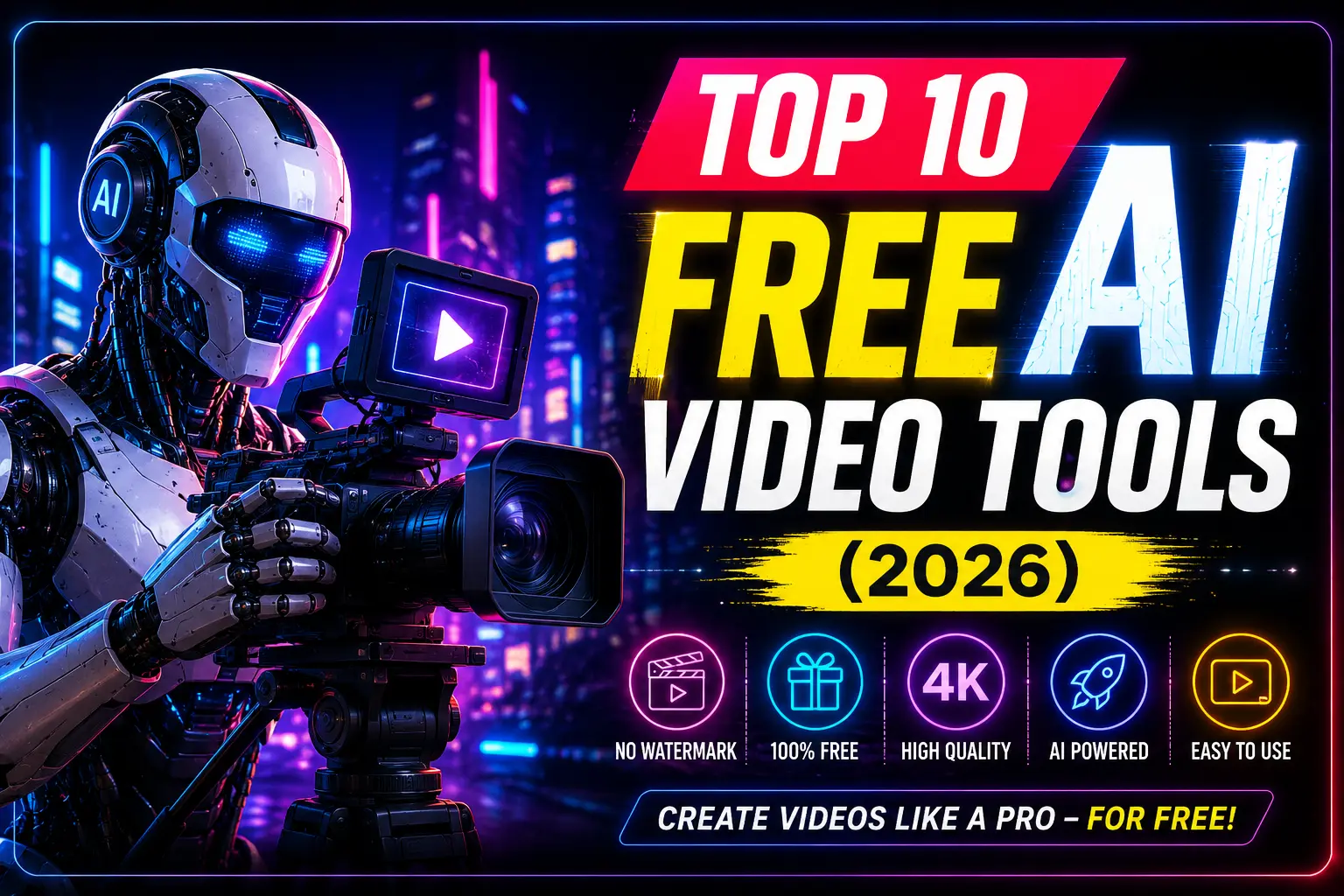 Best Free AI Video Tools (2026): Top 10 Powerful AI Video Generators