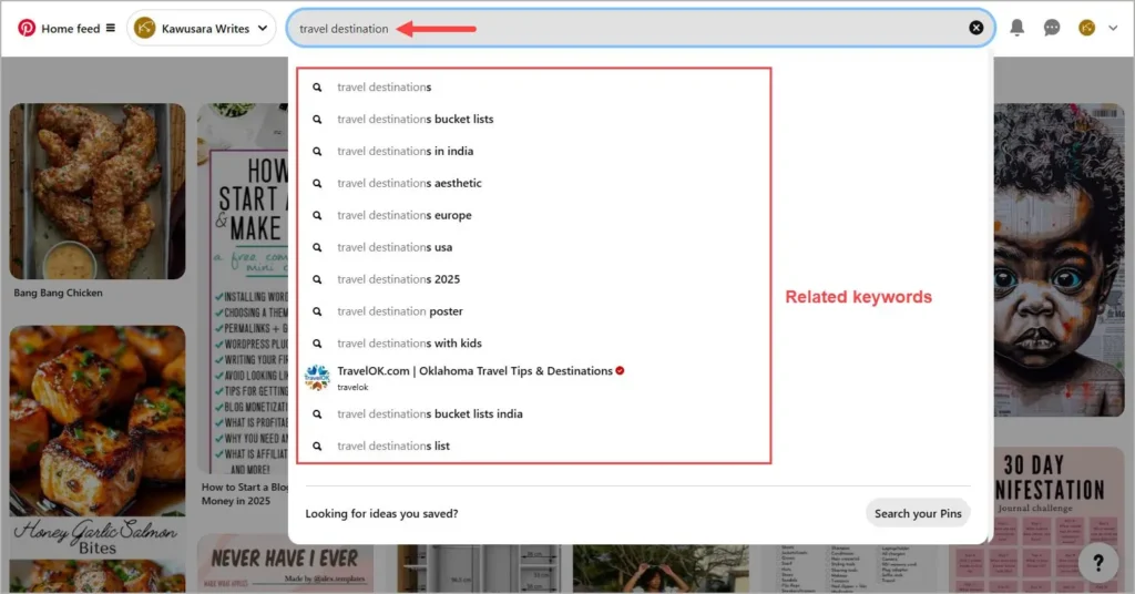 Pinterest keyword research process for beginners