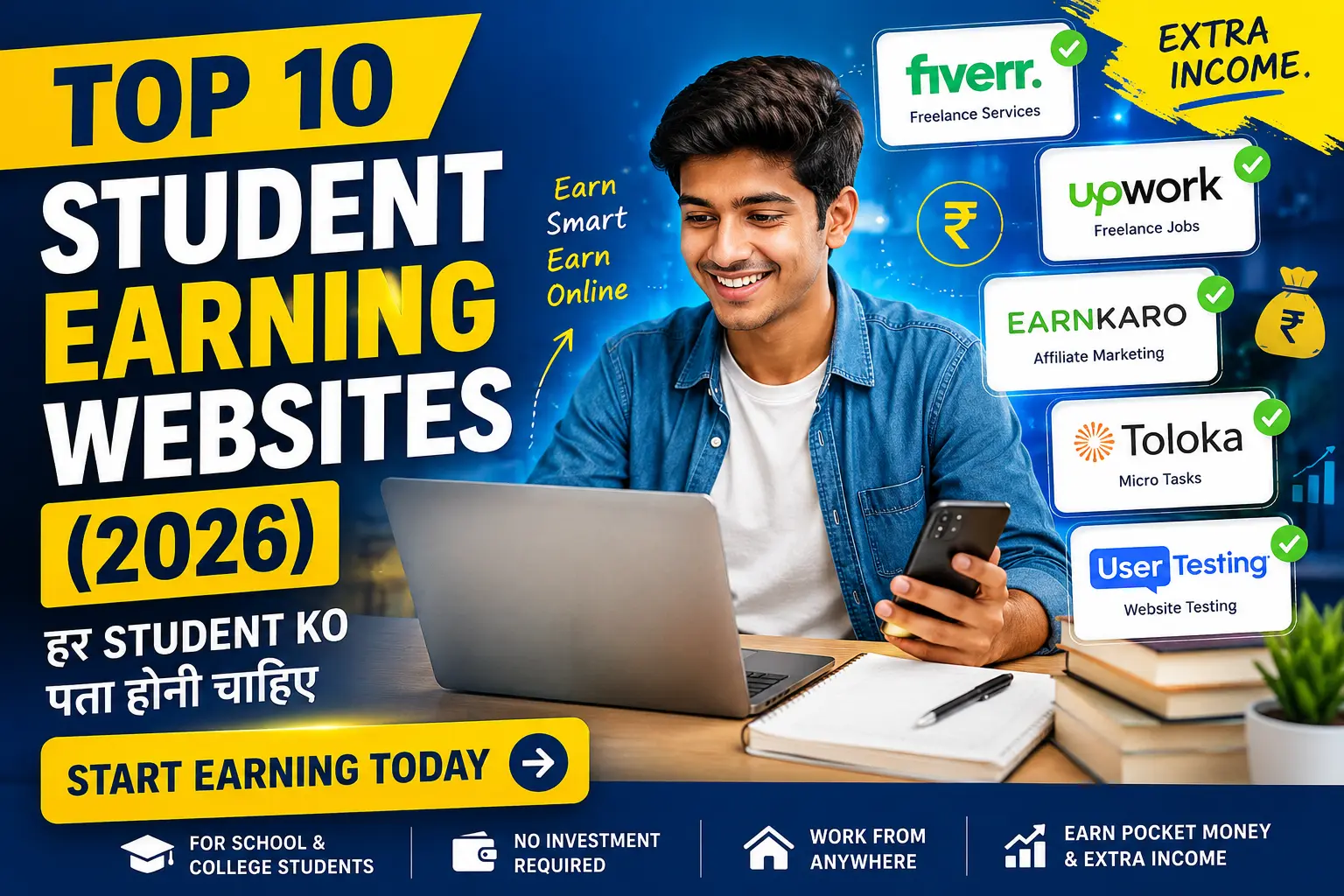 Websites to Earn Money for Students 2026