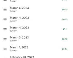 Google Opinion Rewards app mein survey complete karne ke baad mila real balance proof screenshot