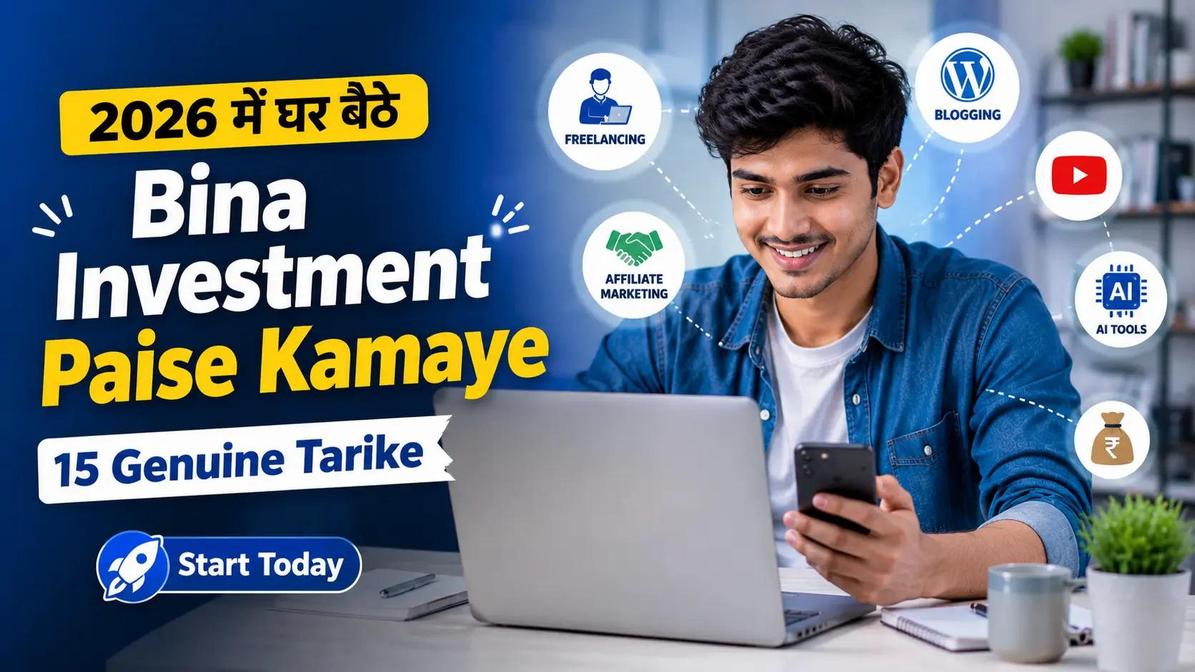 Bina investment paise kamaye ke 15 genuine online tarike 2026