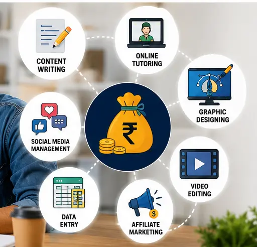 Top 10 part time online jobs for college students infographic