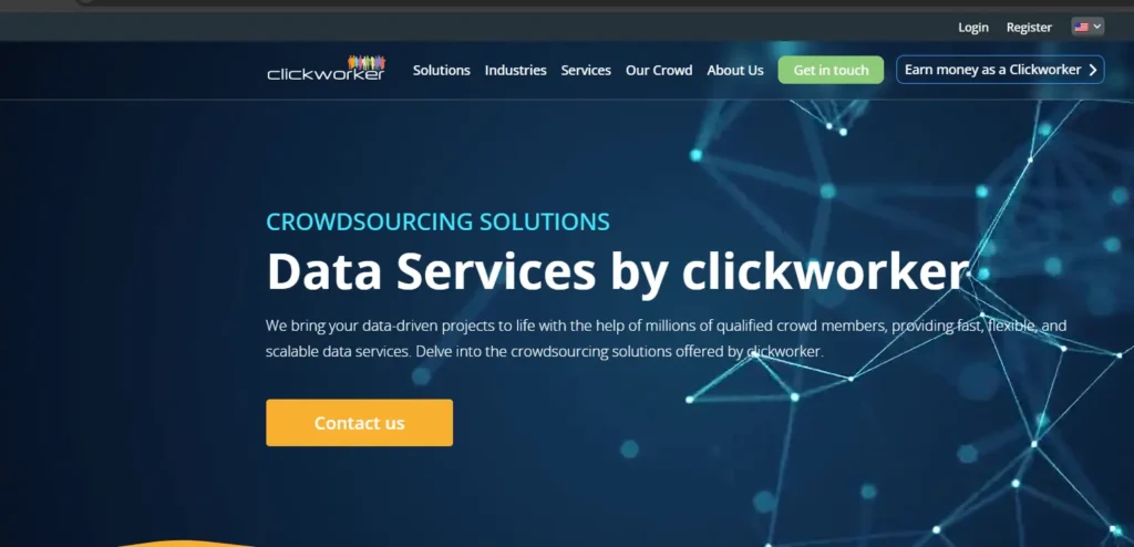 Clickworker dashboard showing available microtasks and earnings