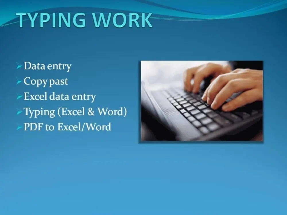 Laptop par spreadsheet mein data enter karta hua student, 10th pass work from home data entry job ka example.