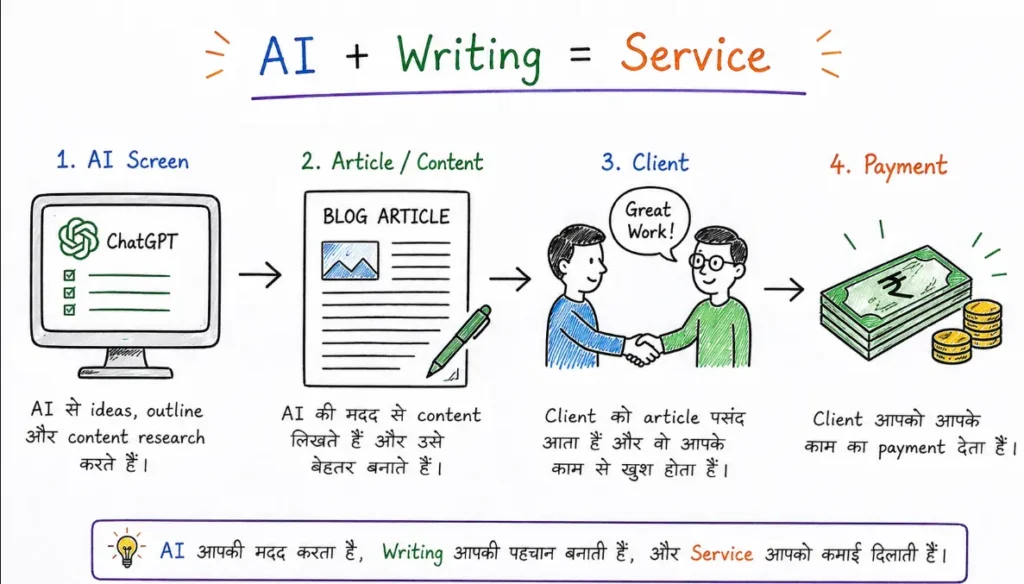 AI content writing se paise kaise kamaye