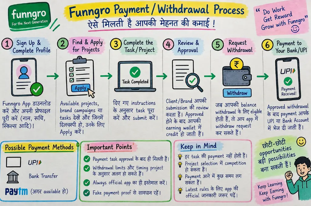 Funngro payment और withdrawal process